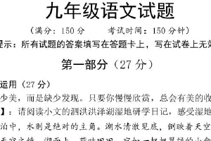 江苏省宿迁市泗洪县2024-2025学年九年级上学期语文期末试卷（含答案）