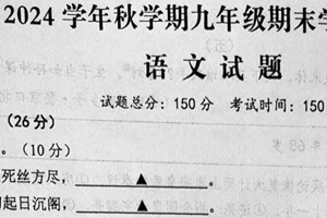 江苏省盐城市阜宁县2024-2025学年九年级上学期1月期末考试语文试题（含答案）