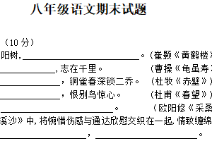 江苏省徐州市沛县五中联盟学区2024-2025学年八年级上学期1月期末考试语文试题（含答案）