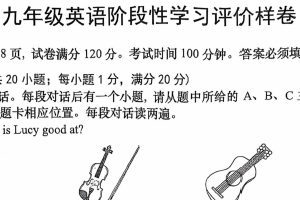 江苏省镇江市句容市2024-2025学年九年级上学期期末考试英语试卷（含答案）