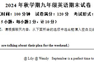 江苏省盐城市盐城经济技术开发区2024-2025学年九年级上学期期末考试英语试题（含解析）