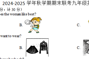 江苏省扬州市宝应县校联考2024-2025学年九年级上学期1月期末英语试题（含答案+听力音频）