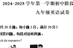 江苏省镇江市2024-2025学年九年级上学期期末考试英语试题（含解析）