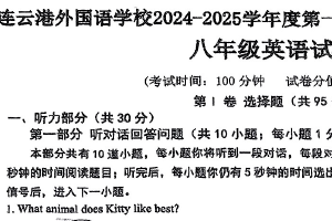 江苏省连云港外国语学校2024-2025学年八年级上学期期末考试英语试题（含答案）