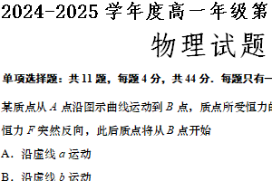 江苏省盐城市2024-2025学年高一上学期期末考试物理试卷（含答案）