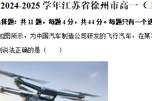 江苏省徐州市2024-2025学年高一上学期期末物理试卷（含解析）