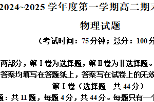 江苏省泰州市2024-2025学年高二上学期期末调研测试物理试卷（含解析）