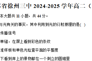 江苏省徐州三中2024-2025学年高二（上）期末物理试卷（含答案）