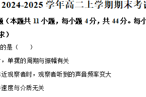 江苏省镇江第一中学2024-2025学年高二上学期期末考试物理试卷（含答案）