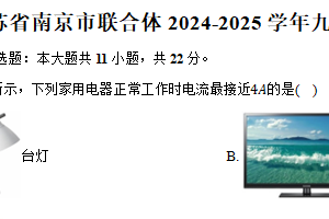 江苏省南京市联合体2024-2025学年九年级（上）期末物理试卷（含答案）