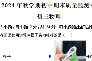 江苏省无锡市滨湖区2024-2025学年九年级上学期期末物理试题（含解析）