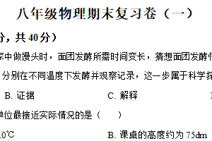 江苏省泰州市第二中学附属初中2024-2025学年八年级上册物理期末复习卷一（含解析）