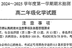 江苏省徐州市第七中学2024-2025学年高二上学期期末考试化学试卷（含答案）