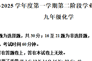 江苏省南京市秦淮区2024-2025学年九年级上学期期末化学试题（含解析）