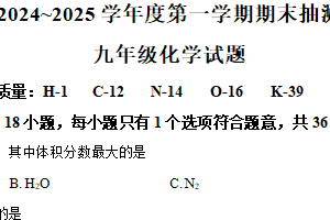 江苏省徐州市2024-2025学年九年级上学期1月期末化学试题（含解析）