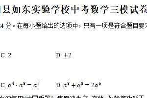 2025年江苏省宿迁市沭阳县如东实验学校中考数学三模试卷（含解析）