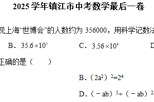 2025学年江苏省镇江市市属中学中考数学押题卷（含解析）
