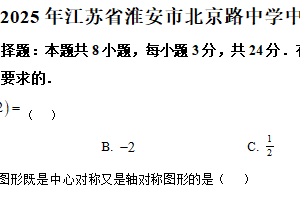 2025年江苏省淮安市北京路中学中考数学模拟试卷（含解析）