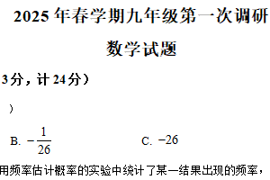 2025年江苏省连云港市连云港经济技术开发区第一次检测数学试题（含解析）