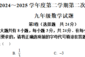 2025年江苏省连云港市新海实验中学中考二模考试数学试题（含解析）