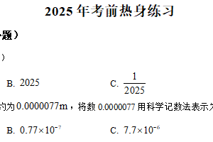 2025年江苏省南通市海安市某校九年级中考考前热身数学试卷（含解析）
