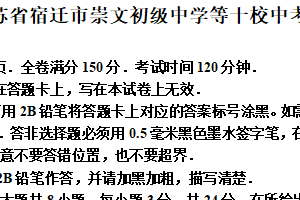 2025年江苏省宿迁市崇文初级中学等十校中考模拟考试数学试卷（含解析）
