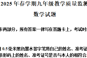 2025年江苏省无锡市锡中实验学校九年级中考一模数学试题（含解析）
