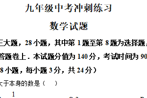 2025年江苏省徐州市沛县五中联盟学区中考模拟预测数学试题（含解析）