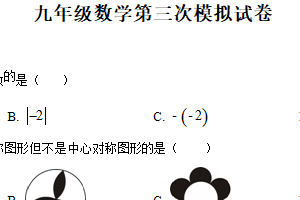 2025年江苏省徐州市睢宁县新城区九年级中考数学第三次模拟试卷（含解析）