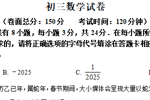 2025年江苏省盐城市两校联考中考二模数学试题（含解析）