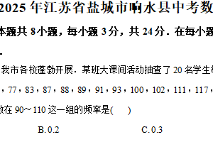 2025年江苏省盐城市响水县部分校中考第一次检测数学试卷（含解析）