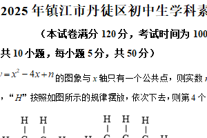 2025年江苏省镇江市丹徒区初中生学科素养数学试题（含解析）