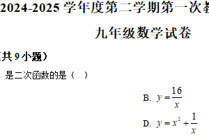 江苏省连云港市灌云县西片2024-2025学年九年级下学期3月月考数学试题（含解析）