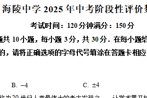 江苏省南通市海安市海安外国语学校、海陵中学联考2024-2025学年九年级下学期5月月考数学试题（含解析）