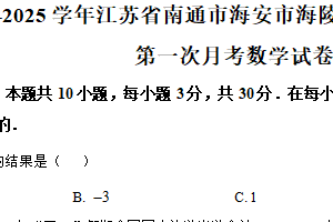 江苏省南通市海安市海陵中学2024-2025学年下学期九年级第一次月考数学试卷（含解析）