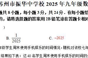 江苏省苏州市振华中学校2025年九年级数学二模试卷（含解析）