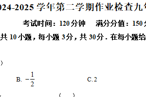 江苏省无锡市华天双语学校2024-2025学年下学期3月月考九年级数学试卷（含解析）