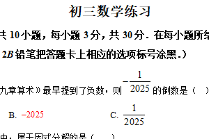 江苏省无锡市金桥实验学校2024-2025学年九年级下学期3月月考数学试题（含解析）