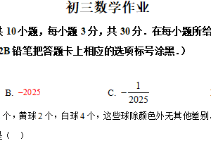 江苏省无锡市天一实验学校2024-2025学年九年级下学期3月月考数学试卷（含解析）
