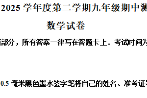 江苏省无锡市新吴区2024-2025学年中考一模数学卷（含解析）