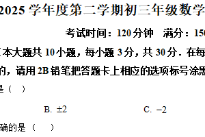 江苏省无锡市宜兴市宜兴外国语学校2024-2025学年九年级下学期数学第一次适应性练习（含解析）