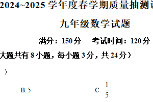 江苏省盐城市东台市第五教育联盟2024-2025学年九年级下学期3月月考数学试题（含解析）