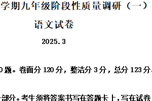 2025年江苏省常州市金坛区中考一模语文试题（含解析）