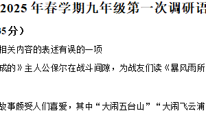 2025年江苏省连云港市连云港经济技术开发区第一次检测语文试题（含解析）