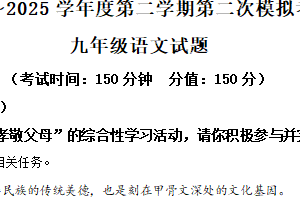 2025年江苏省连云港市新海实验中学中考二模语文试题（含解析）