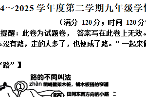 2025年江苏省南京市玄武区中考二模语文试题（含解析）