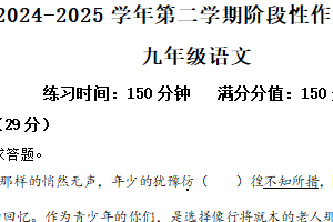 2025年江苏省无锡金桥双语实验学校中考一模语文试题（含解析）