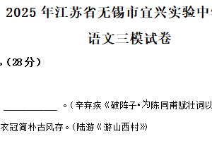 2025年江苏省无锡市宜兴实验中学中考三模语文试题（含解析）