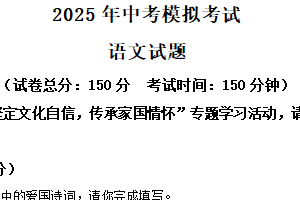 2025年江苏省盐城市东台市中考一模语文试题（含解析）