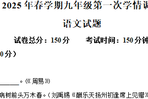 2025年江苏省盐城市阜宁县中考一模语文试题（含解析）